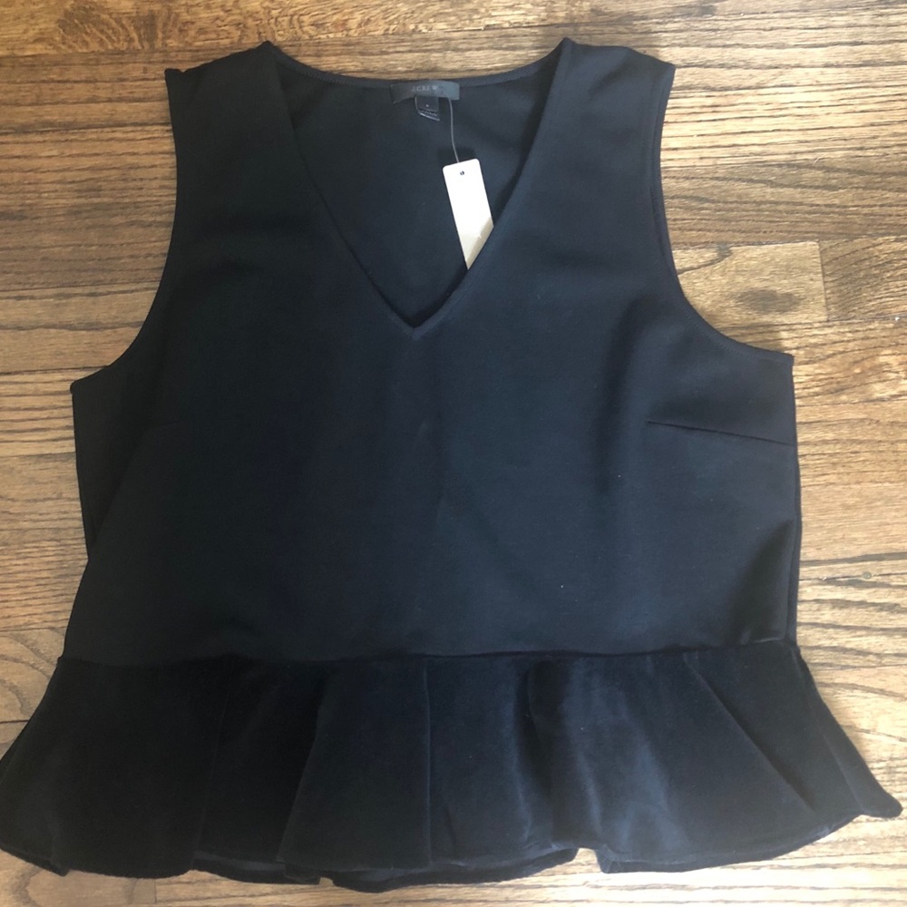 J Crew Black Peplum Top🖤 - Picture 2 of 5
